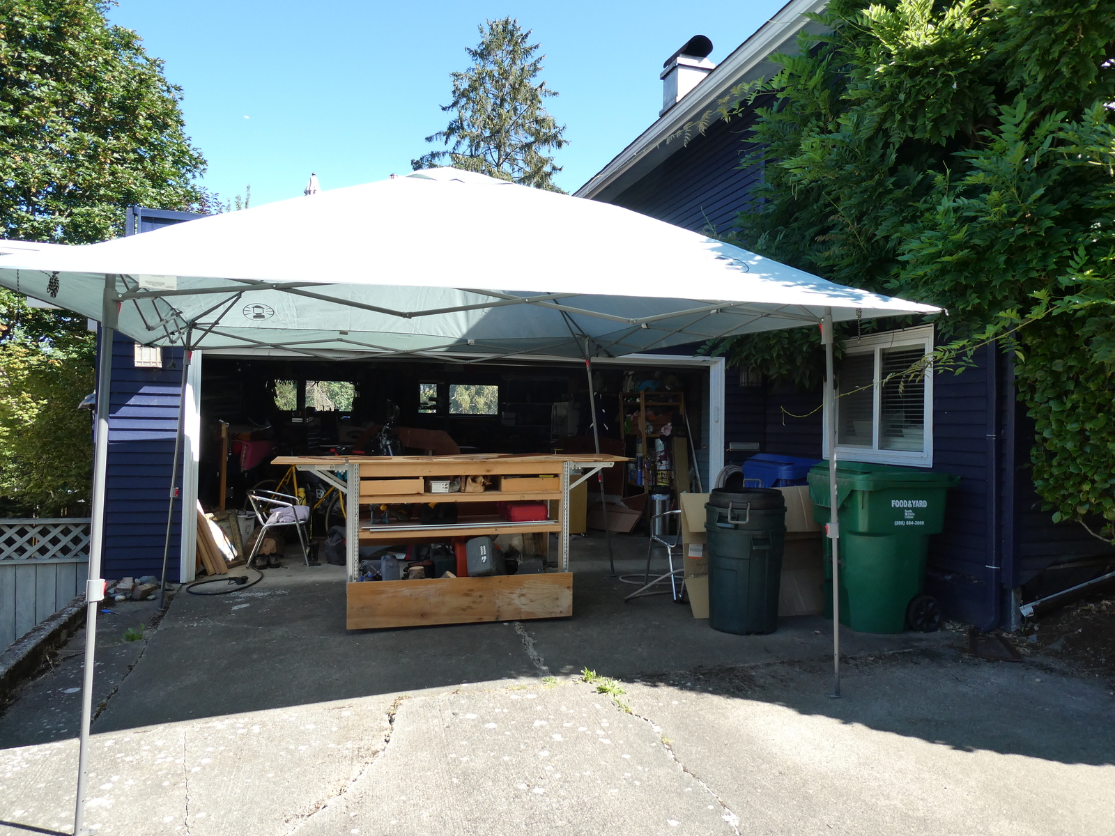 The gigantic tent setup for some sun protection