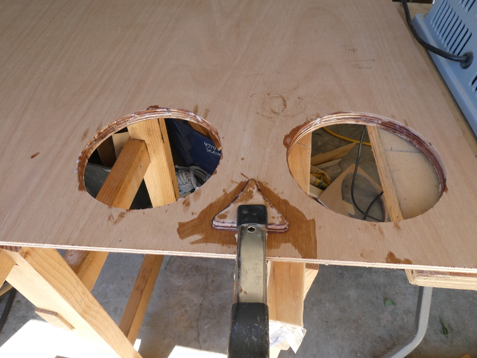 "Island" glued in place in the aft section of the sole