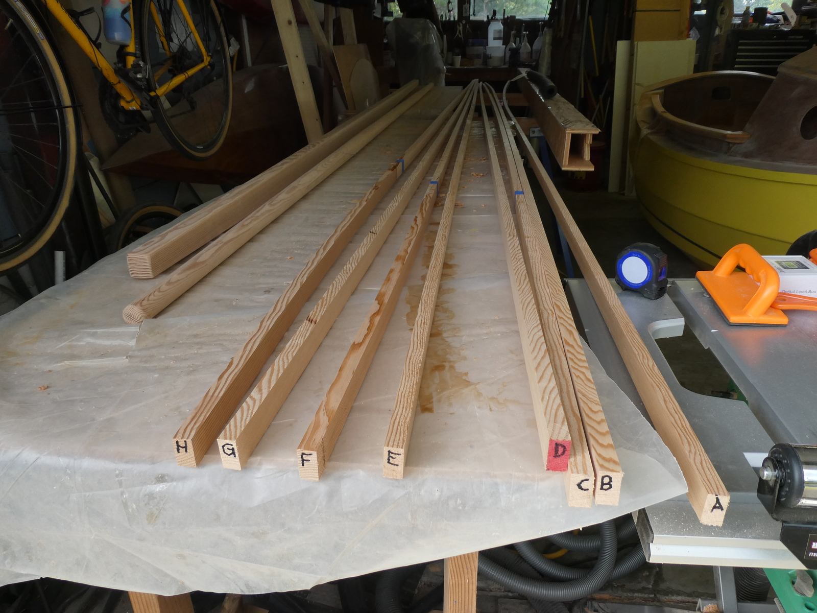 Staves labelled in order of assembly